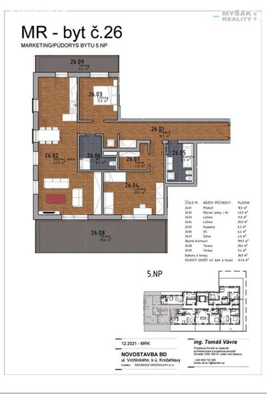 Prodej bytu v OV 3+kk a dvě terasy Vrchlického 3318, Kladno