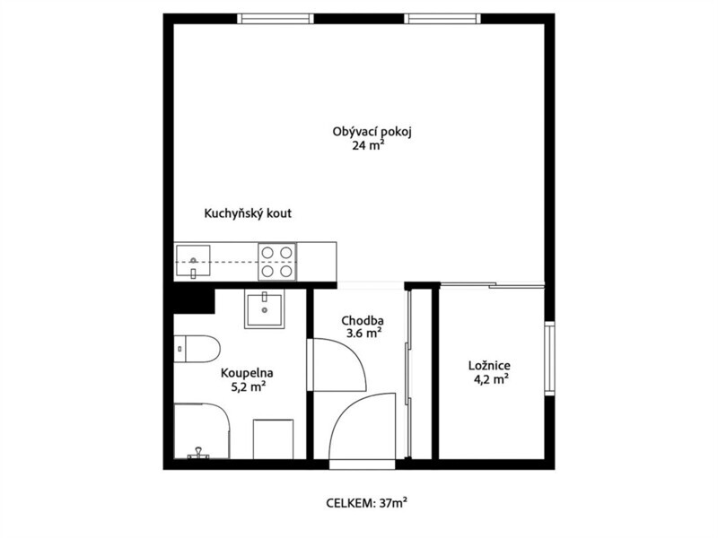 Prodej krásného a útulného bytu 1+kk kousek od Prahy, OV