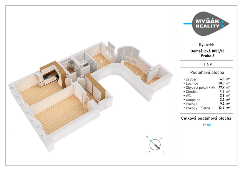 Krásný byt 4+kk na Žižkově