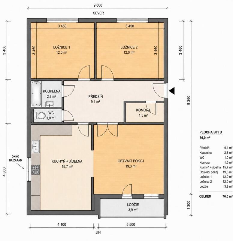 Prodej družstevního bytu 3+1 s lodžií, 76 m² – Praha 4, Háje, Štichova