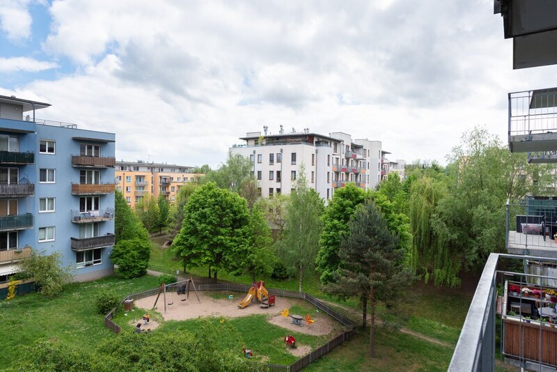 Pronájem bytu 2+kk Čakovice, Novostavba, Terasa, Garážové stání